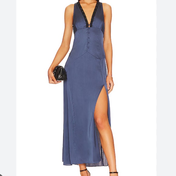 NWT Loveshackfancy Mazarin DRESS in Midnight - Picture 1 of 3